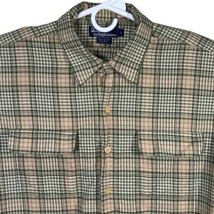 Polo by Ralph‎ Lauren Men's Plaid Button Down Shirt Cotton Wool Blend Large